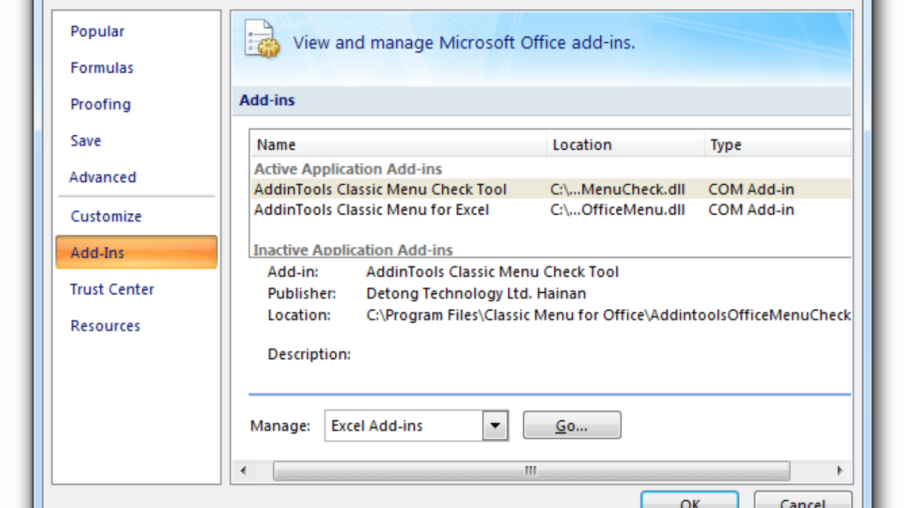 microsoft excel add ins business intelligence