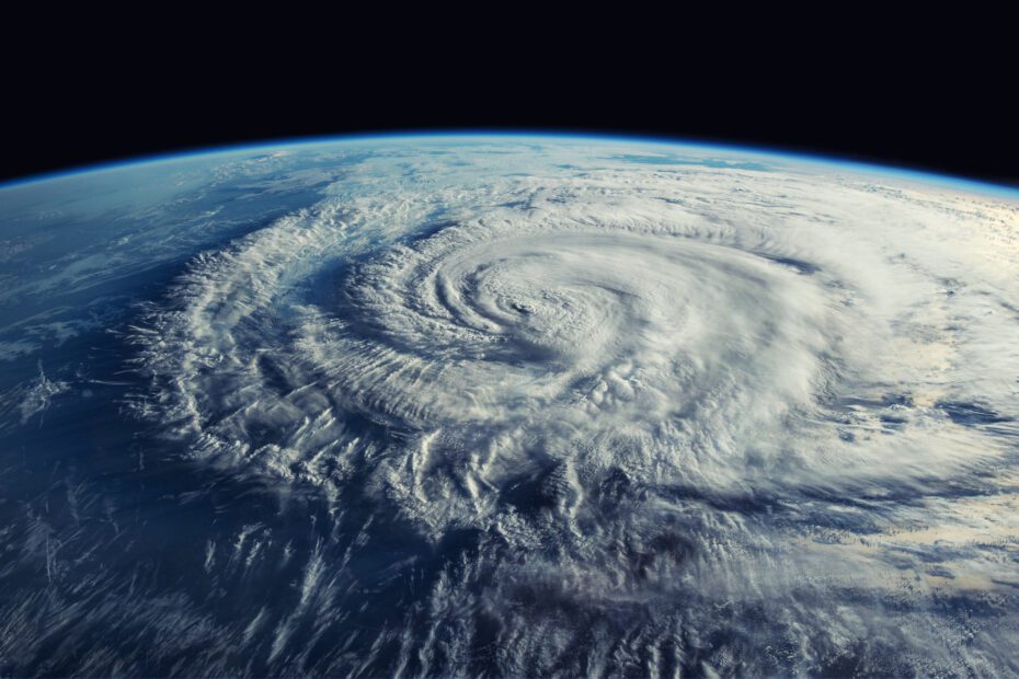 View of a typhoon from space